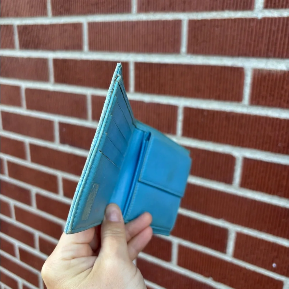 CHANEL travel line Light Blue Wallet CC logo